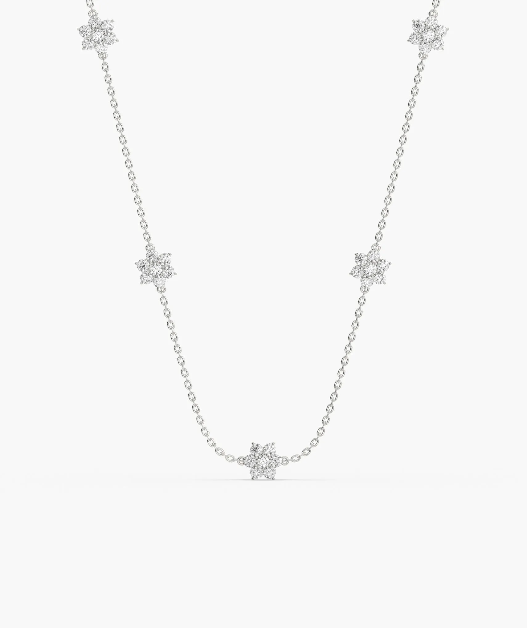 Starry Diamond Cluster Necklace