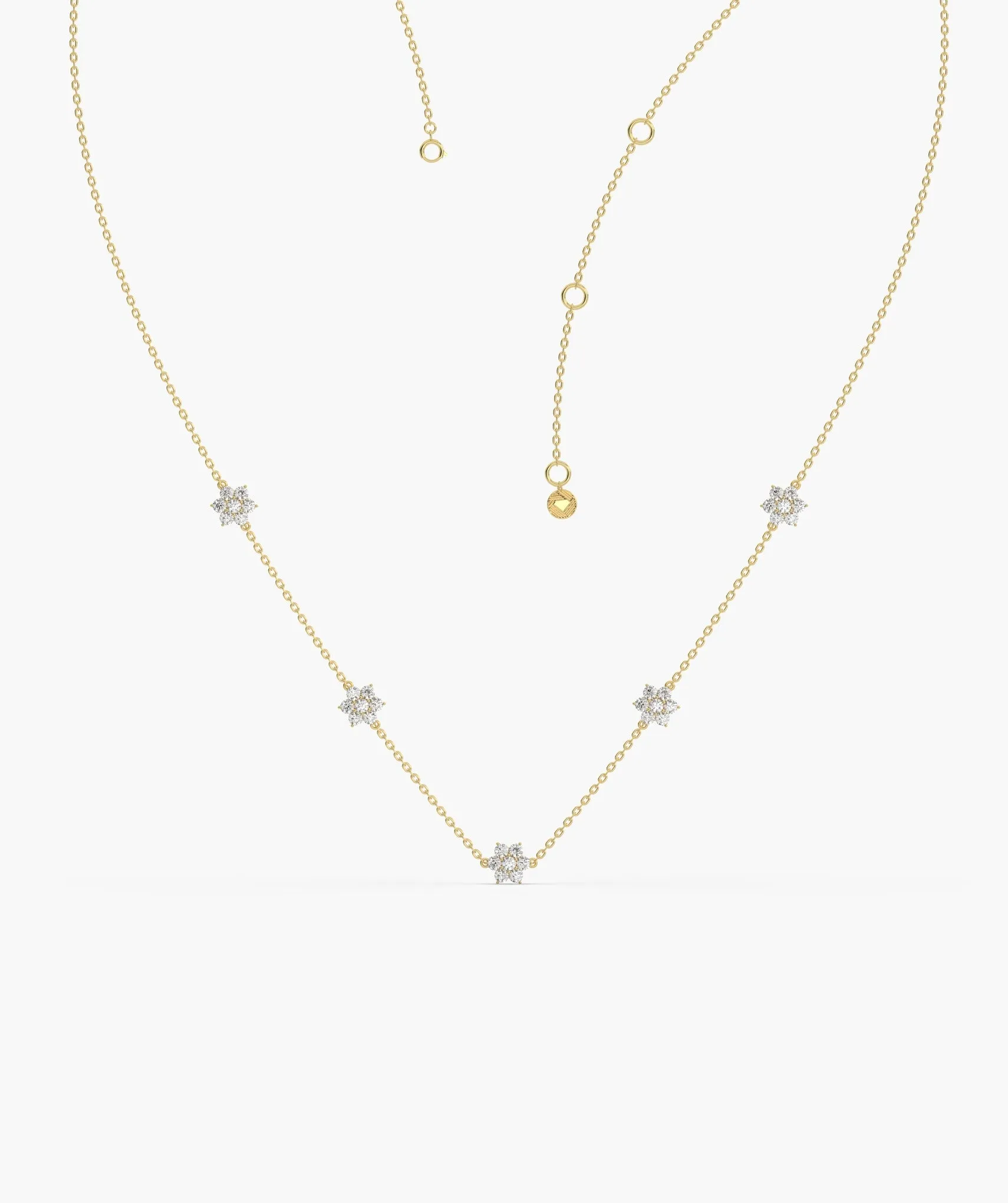 Starry Diamond Cluster Necklace