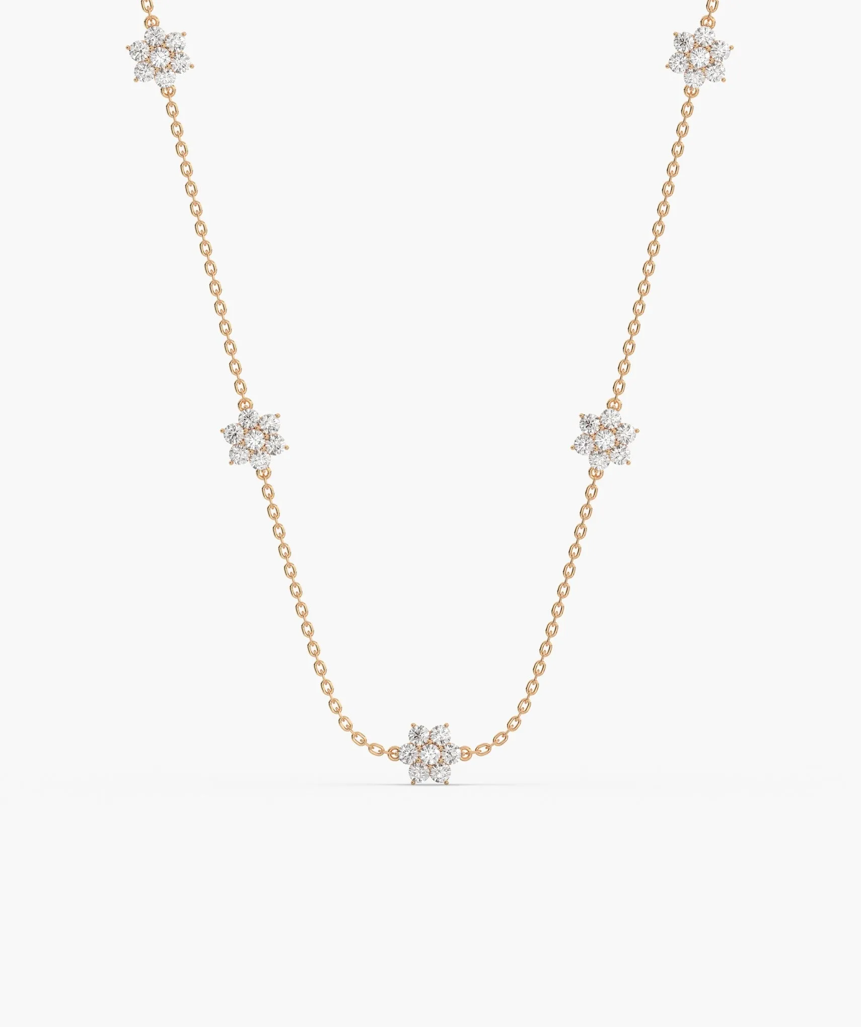 Starry Diamond Cluster Necklace