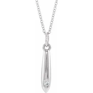 Sterling Silver .03 CTW Diamond Geometric 16-18" Necklace