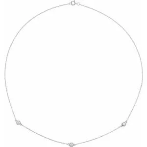 Sterling Silver 1/3 CTW Natural Diamond 3-Station 18" Necklace