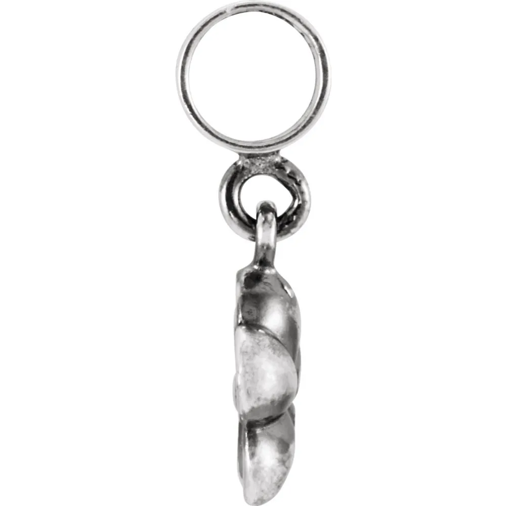 Sterling Silver 15.5x8mm Flower Charm