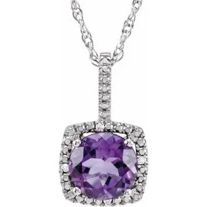 Sterling Silver 6.5-7 mm Cultured White Freshwater Pearl & .015 CTW Natural Diamond 18" Necklace