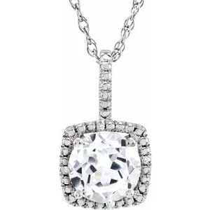 Sterling Silver 6.5-7 mm Cultured White Freshwater Pearl & .015 CTW Natural Diamond 18" Necklace