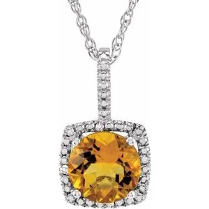 Sterling Silver 6.5-7 mm Cultured White Freshwater Pearl & .015 CTW Natural Diamond 18" Necklace