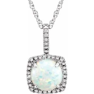 Sterling Silver 6.5-7 mm Cultured White Freshwater Pearl & .015 CTW Natural Diamond 18" Necklace