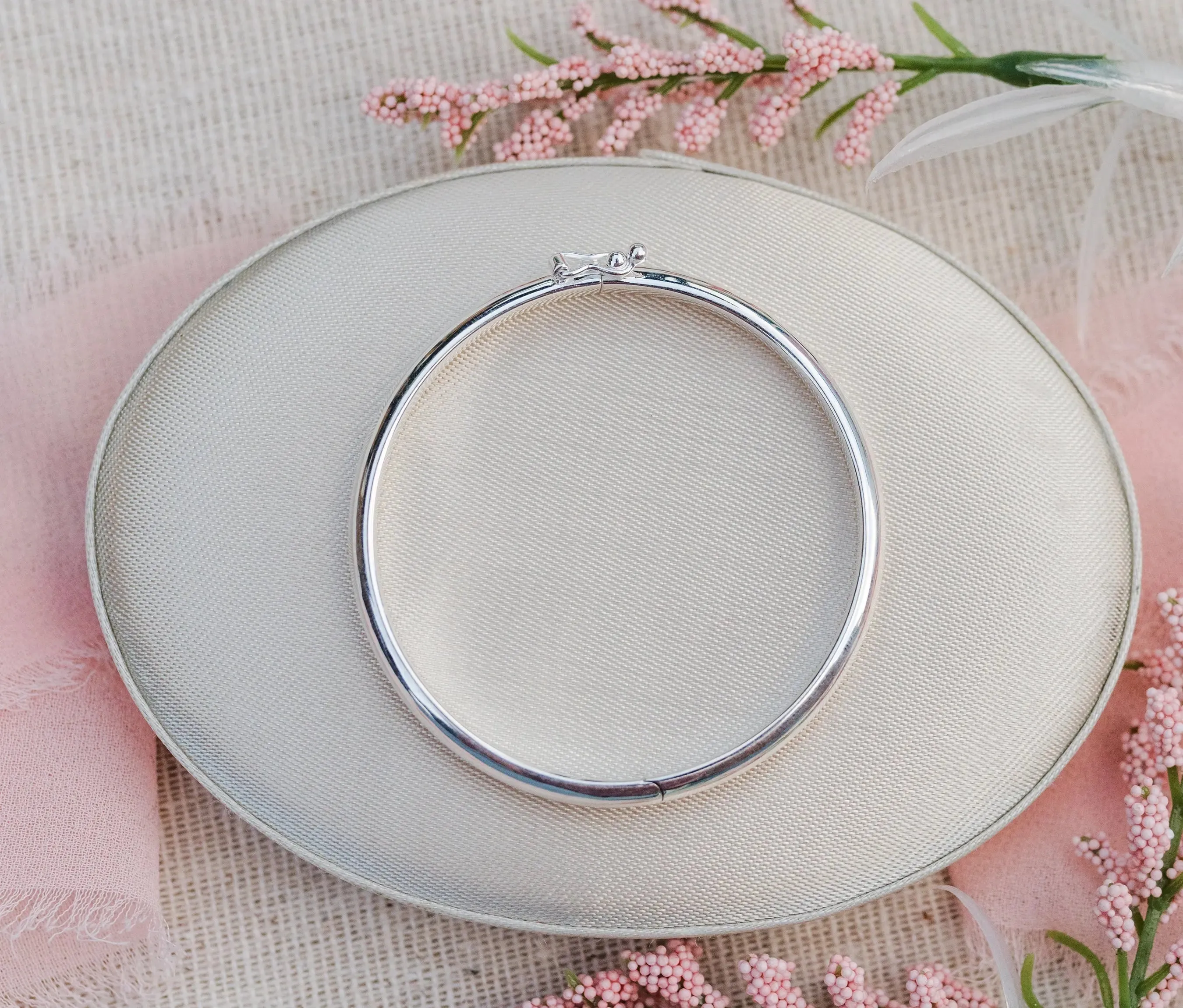Sterling Silver Baby Bangle Bracelet with FREE Engraving - Bangle (Classic)
