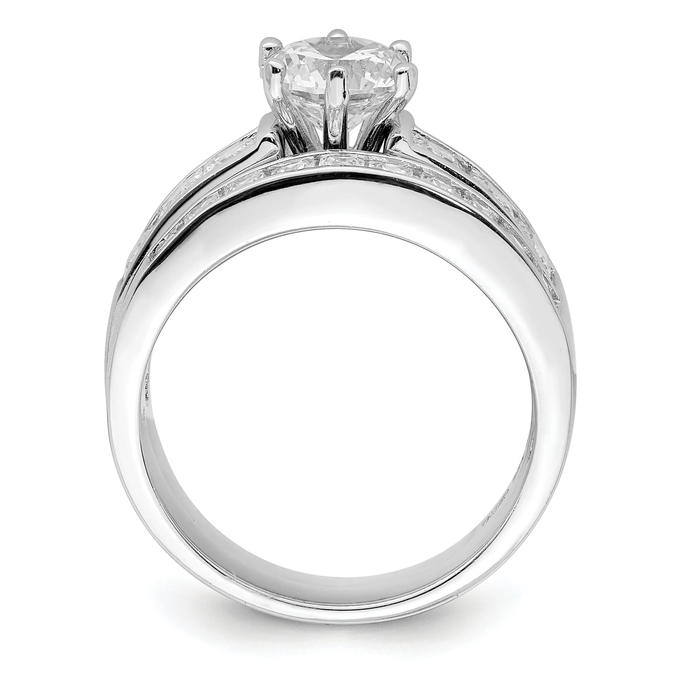 Sterling Silver Cubic Zirconia Band Rings Set