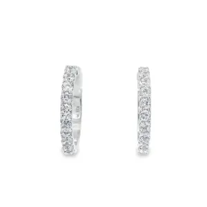 Sterling Silver Cubic Zirconia Hoop Earrings 21mm