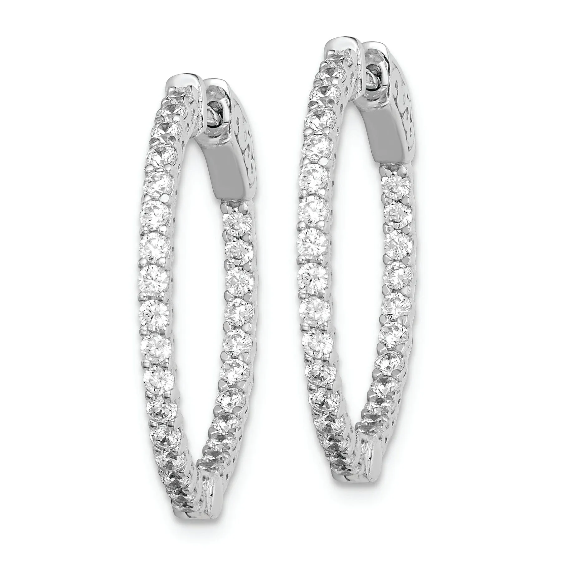 Sterling Silver CZ Hoop Earrings