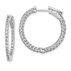 Sterling Silver CZ Hoop Earrings