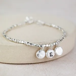 Sterling Silver Nugget Charm Bracelet (Three Charms)