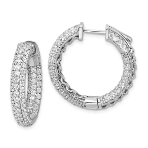Sterling Silver Pave CZ Hoop Earrings