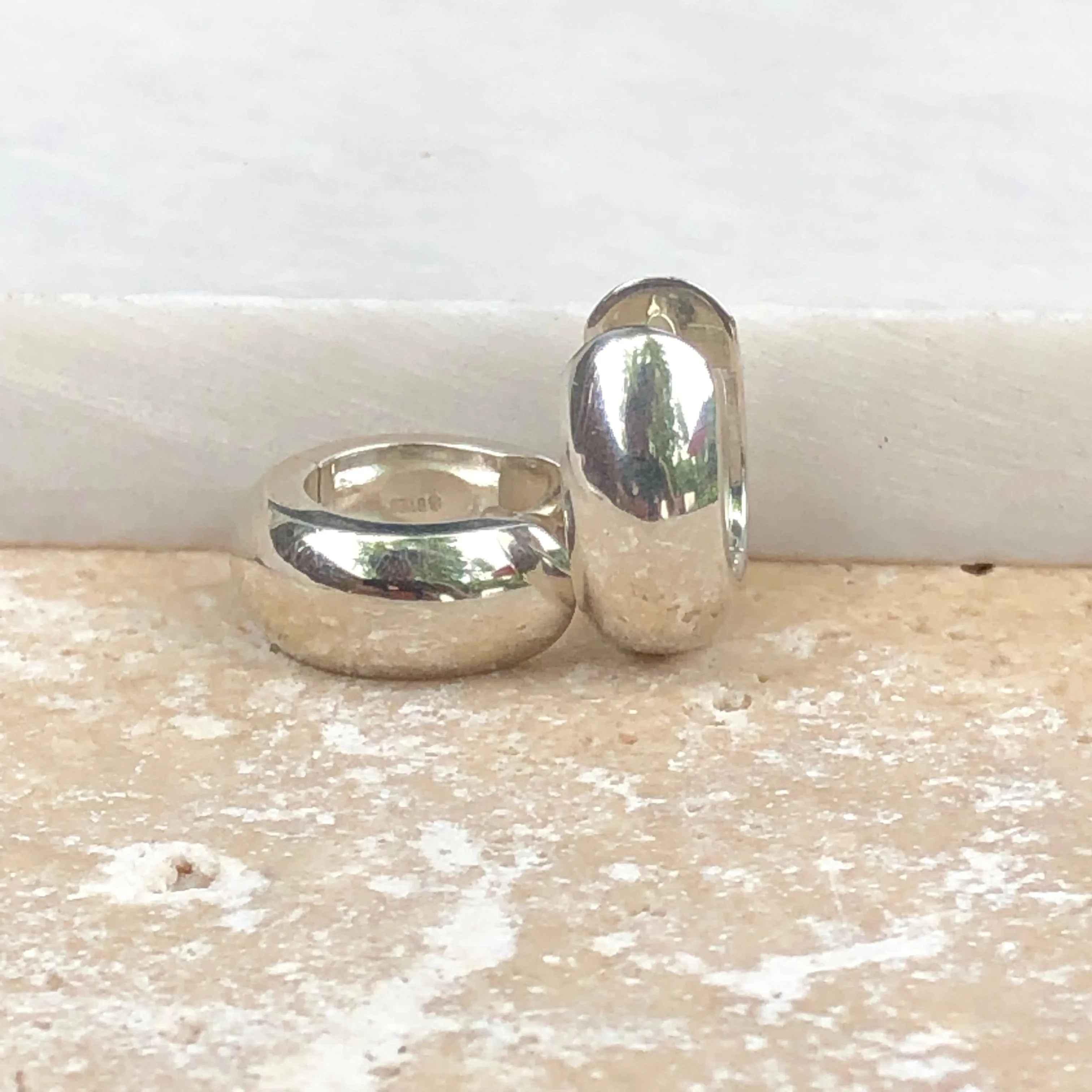 Sterling Silver Polished Hinged Huggie Hoop Earrings