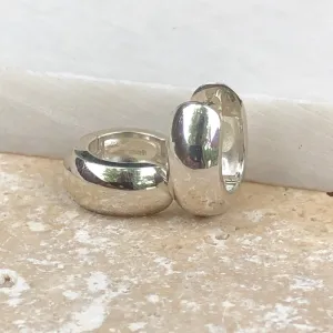 Sterling Silver Polished Hinged Huggie Hoop Earrings