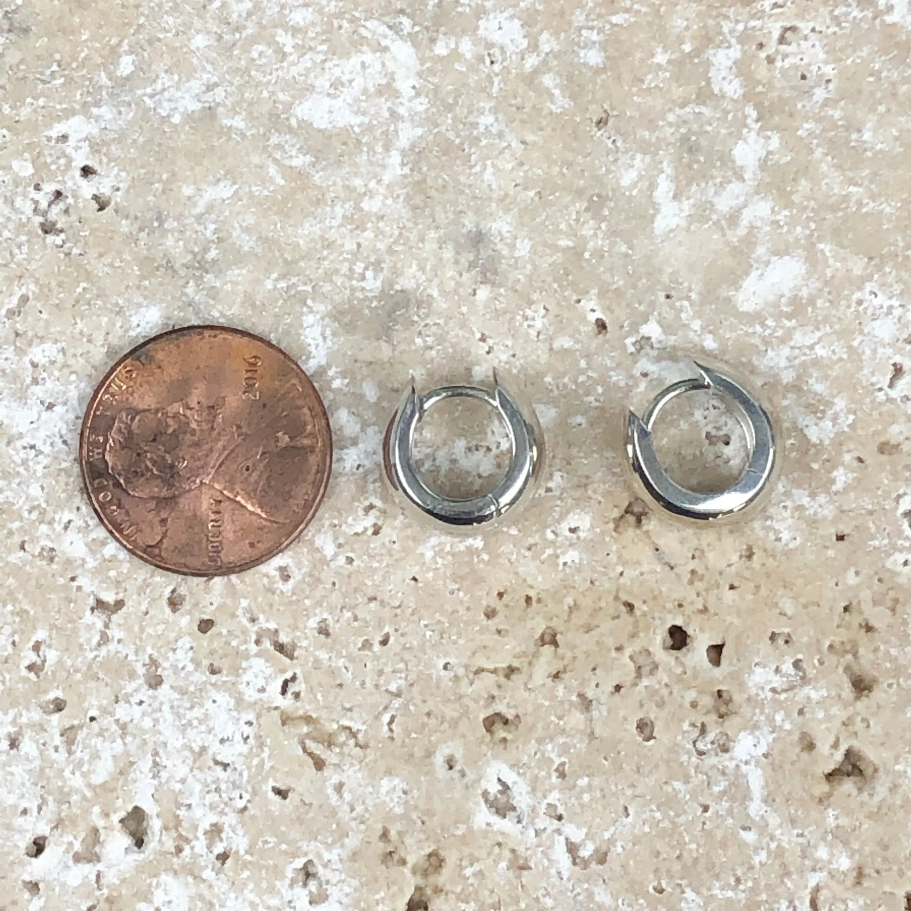 Sterling Silver Polished Hinged Huggie Hoop Earrings
