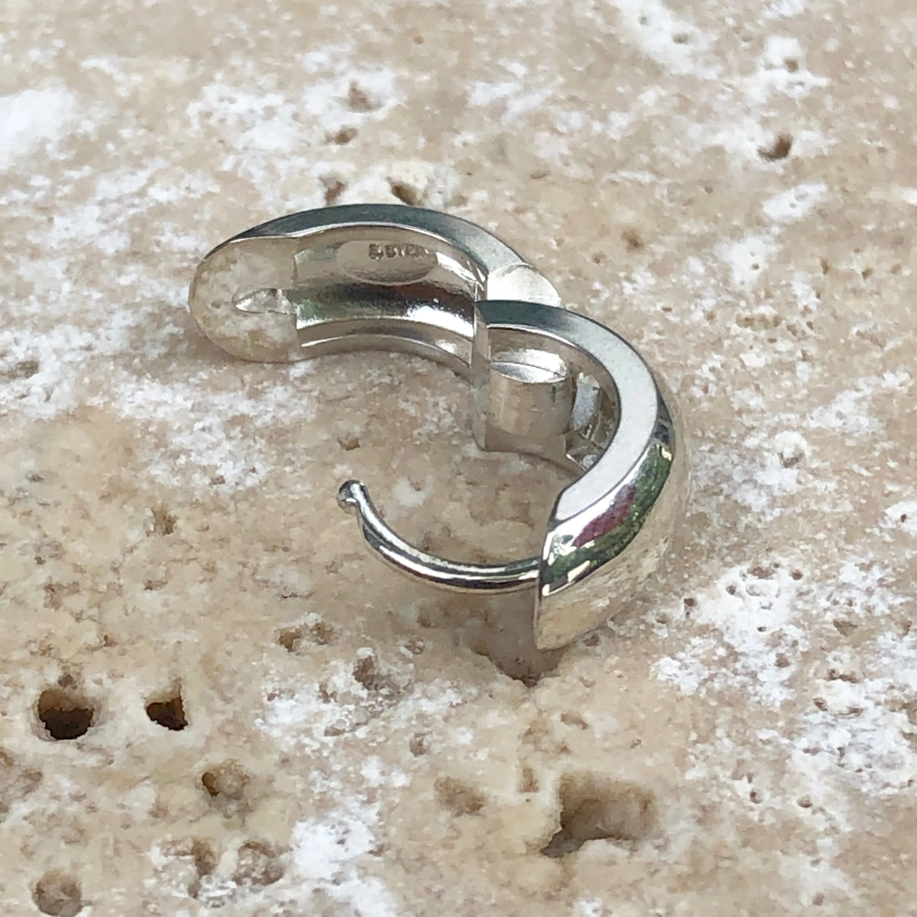 Sterling Silver Polished Hinged Huggie Hoop Earrings