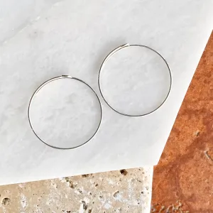 Sterling Silver Thin Hoop Earrings 25mm