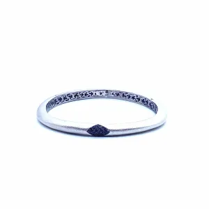 Sterling Silver Tribal iolite Wave Bangle 5mm Thick
