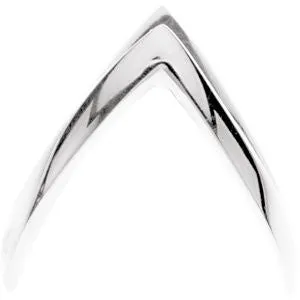 Sterling Silver V Shaped African Band, Size 7