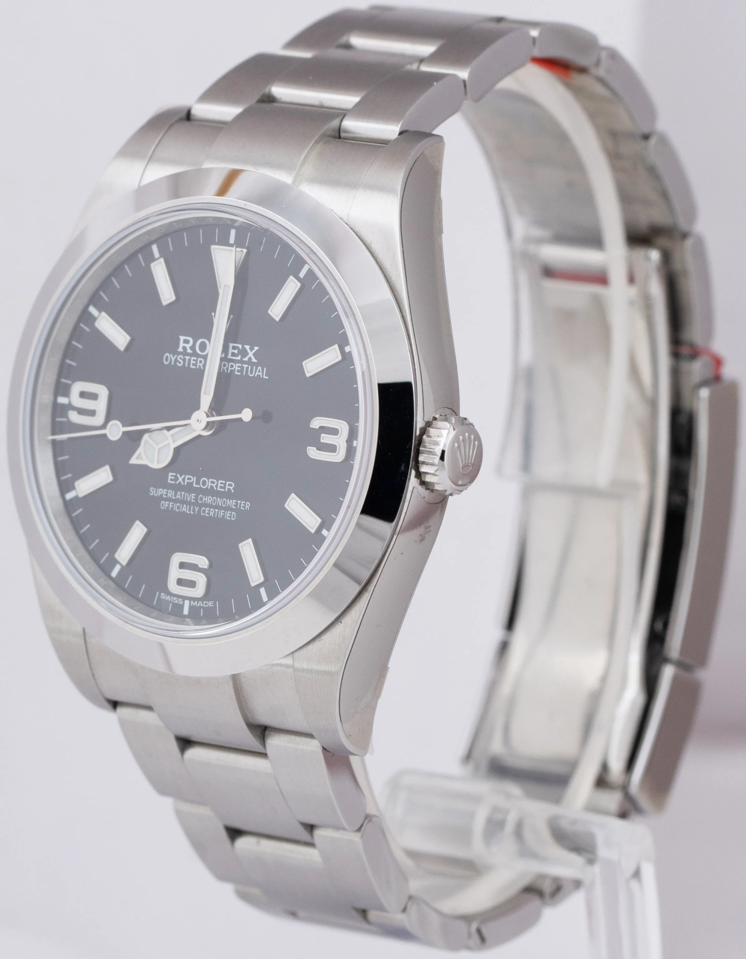 STICKERED 2017 Rolex Explorer I Black 39mm Stainless Steel Watch 214270 B P