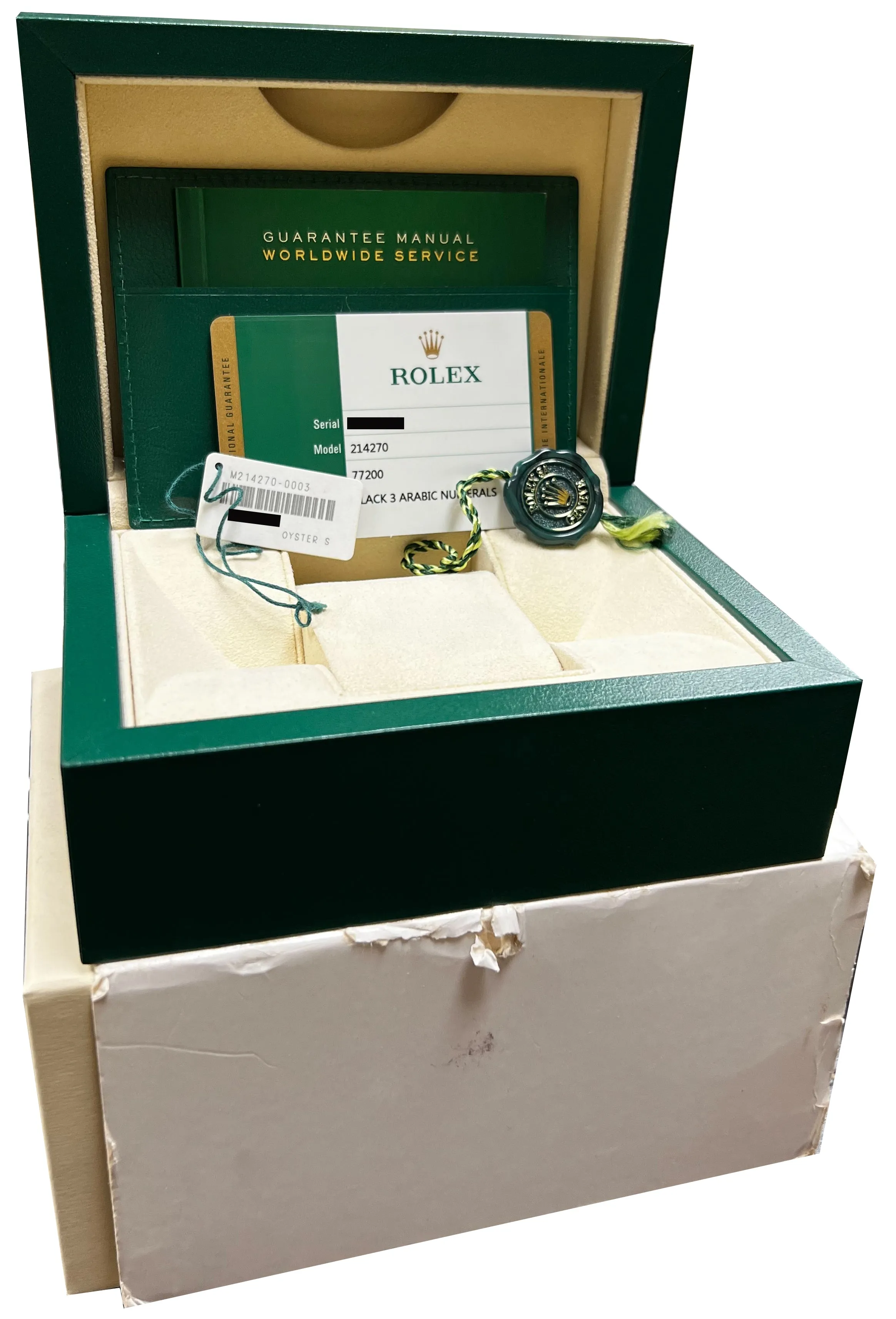 STICKERED 2017 Rolex Explorer I Black 39mm Stainless Steel Watch 214270 B P