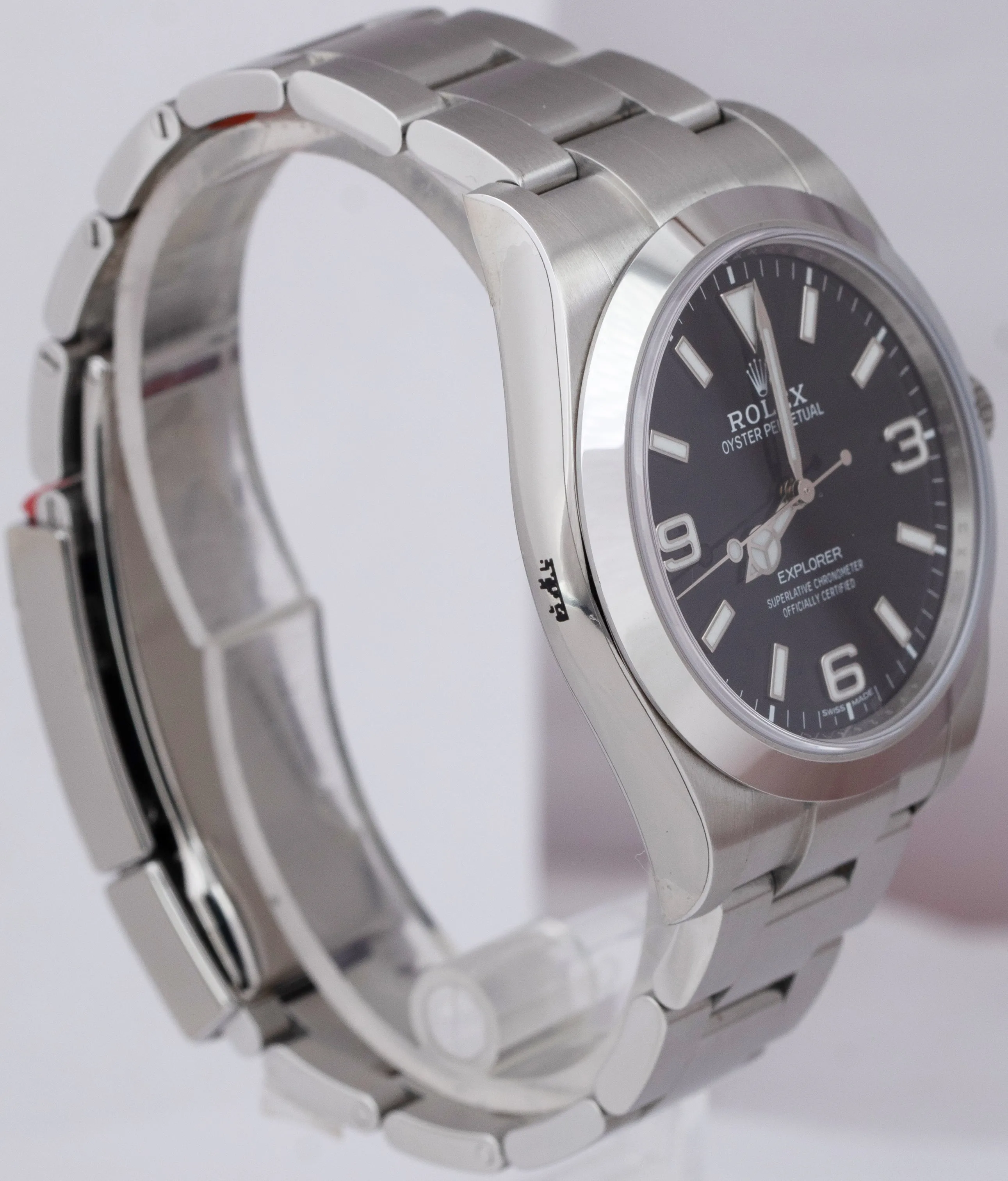STICKERED 2017 Rolex Explorer I Black 39mm Stainless Steel Watch 214270 B P