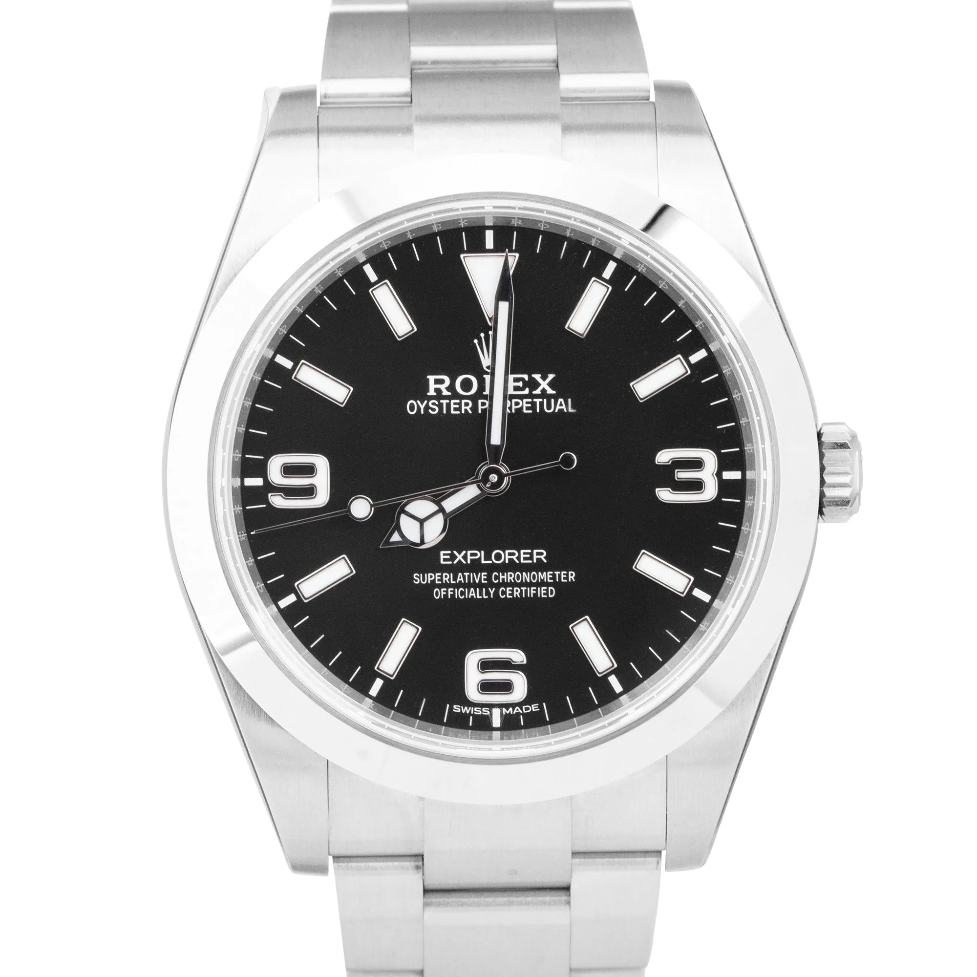STICKERED 2017 Rolex Explorer I Black 39mm Stainless Steel Watch 214270 B P