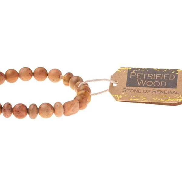 Stone Stacking Bracelet: Petrified Wood