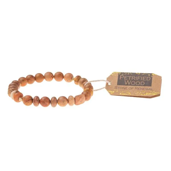 Stone Stacking Bracelet: Petrified Wood