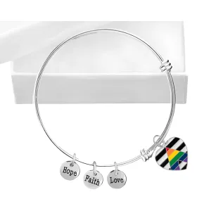 Straight Ally Heart Retractable Charm Bracelets