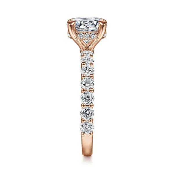 Straight Claw Prong Round Diamond Engagement Ring Mounting