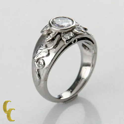 Sunflower Diamond Platinum Solitaire Engagement Ring GIA Certified Size 4.5