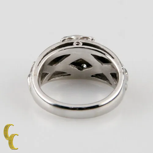 Sunflower Diamond Platinum Solitaire Engagement Ring GIA Certified Size 4.5