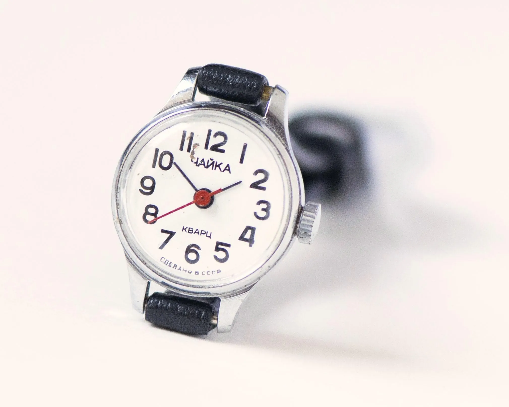 Super small quartz watch for women Seagull, micro watch women vintage silver shade, classic lady watch Xmas gift, new genuine leather band