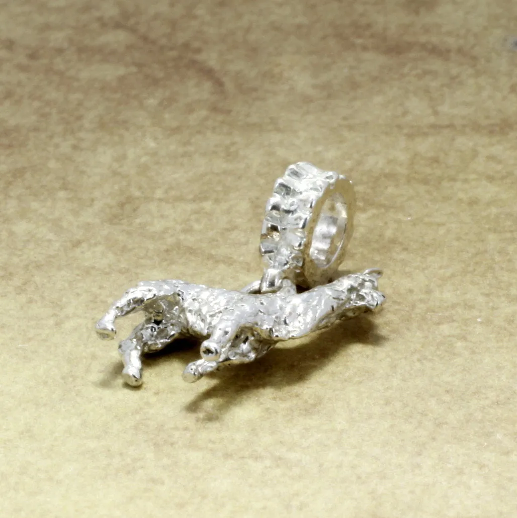 Suri Alpaca Jewelry Slide Charm in 925 Sterling Silver, Suri Alpaca Charm for alpaca lover