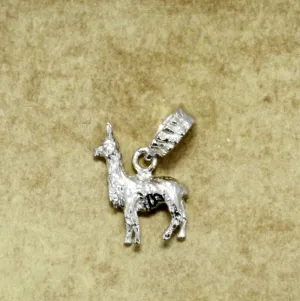 Suri Alpaca Jewelry Slide Charm in 925 Sterling Silver, Suri Alpaca Charm for alpaca lover