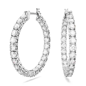 Swarovski Matrix Rhodium White Hoop Earrings