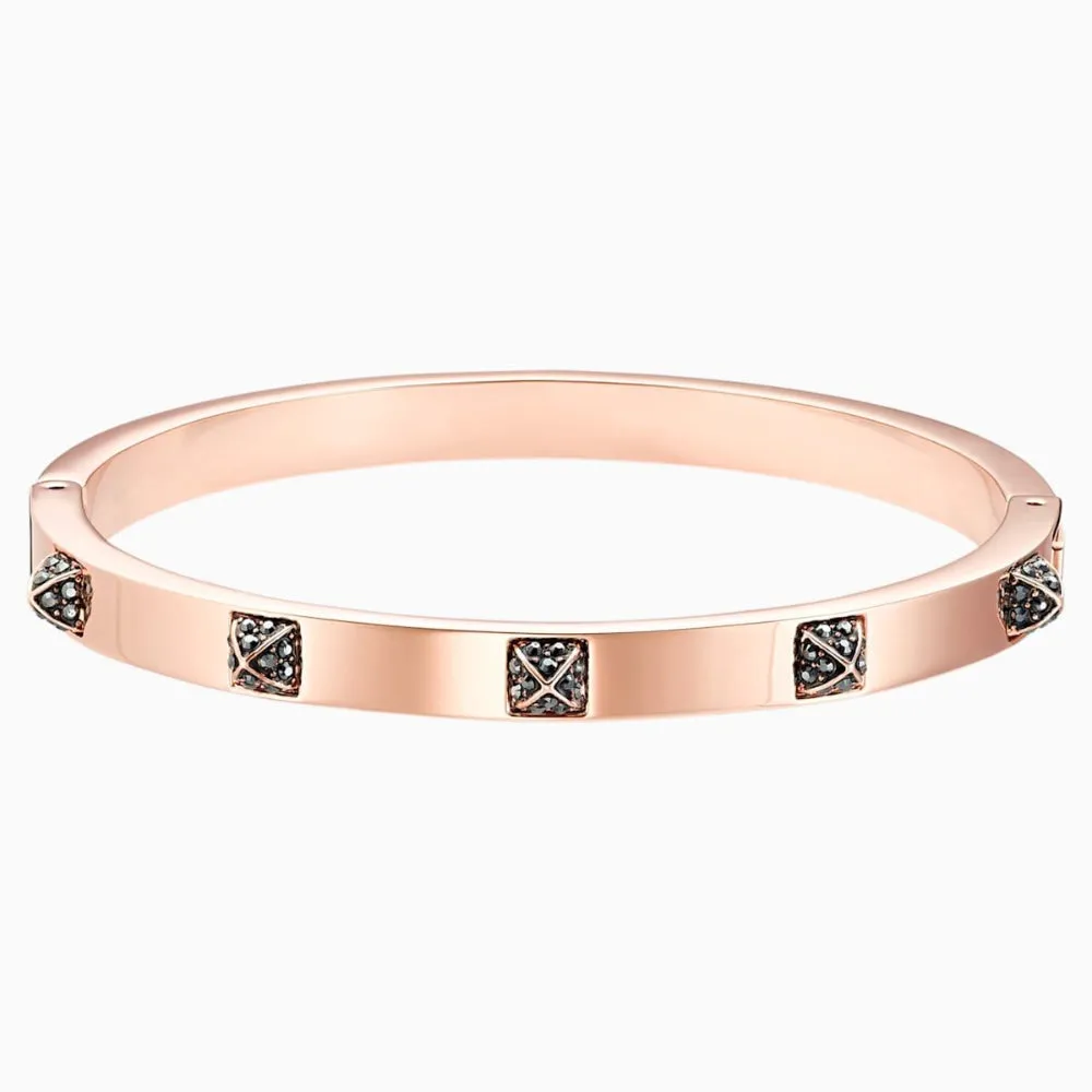 Swarovski Tactic Bangle Black Rose-Gold Tone Size S