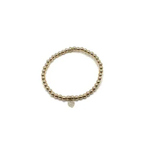 Sydney Evan 14k Gold Bracelet with Pave Heart Charm
