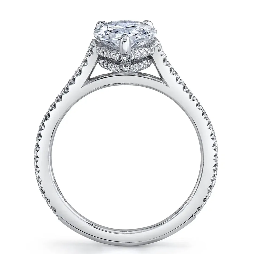 Sylvie Pear Shaped Classic Hidden Halo Engagement Ring