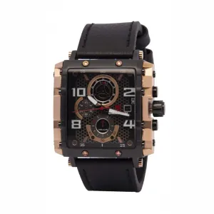 T5 Black Leather Strap Grey Dial Chronograph Quartz Watch for Gents - H3864G-C