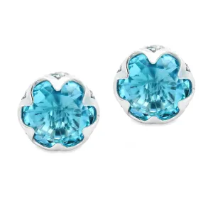 Tacori Sterling Silver & 18k White Gold Blue Topaz Earrings