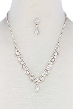 Teardrop Shape Rhinestone Necklace
