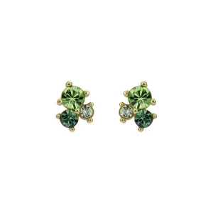 ted baker joyaa: jewel cluster stud earrings, gold tone, green multi crystal