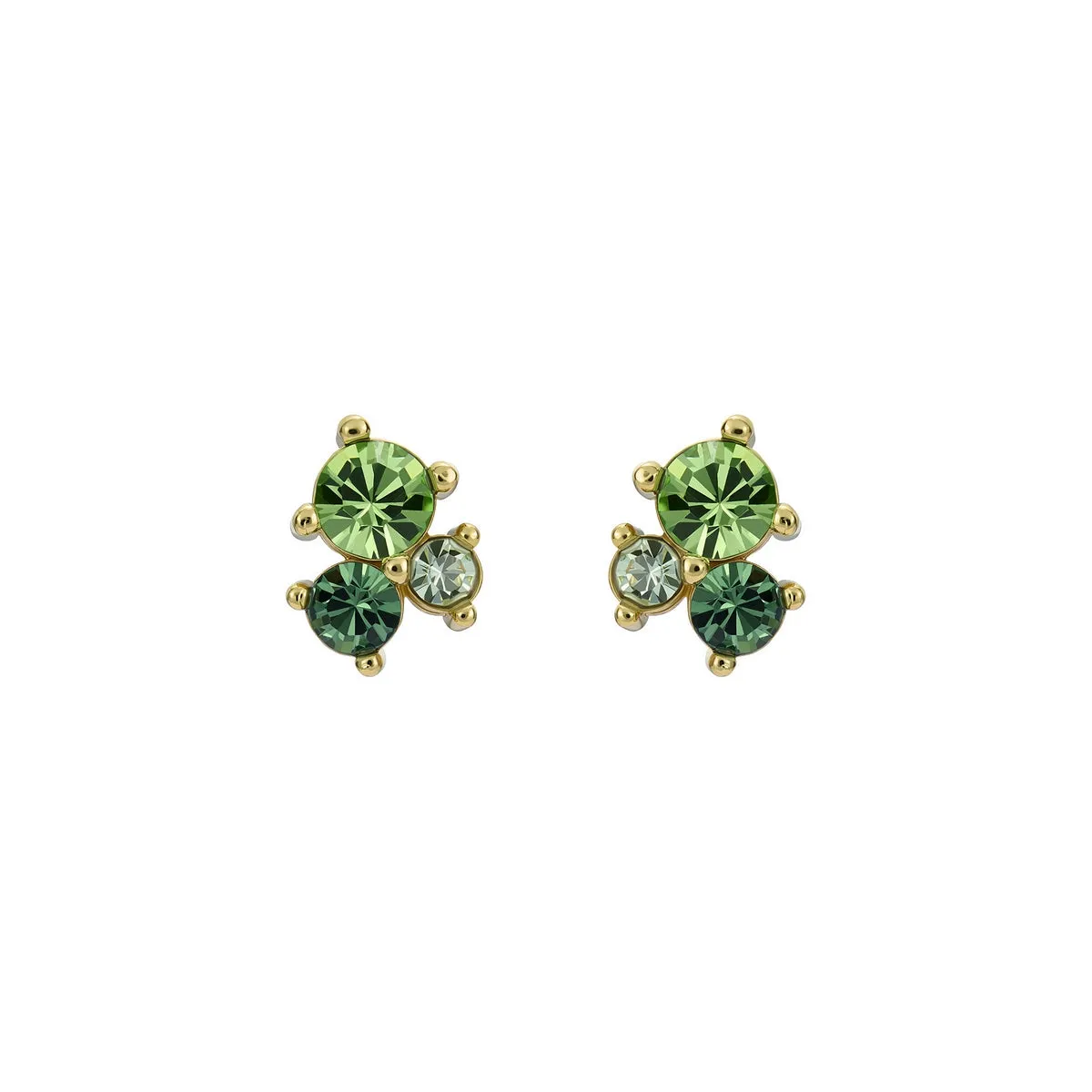 ted baker joyaa: jewel cluster stud earrings, gold tone, green multi crystal