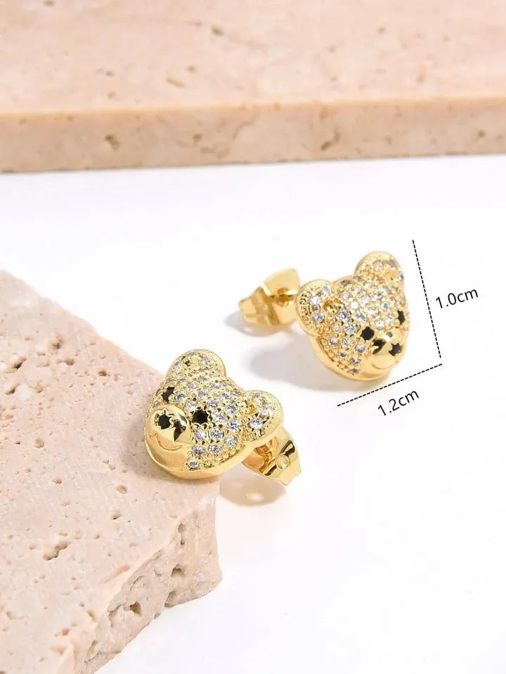 TEDDY  STUD EARRINGS - GOLD