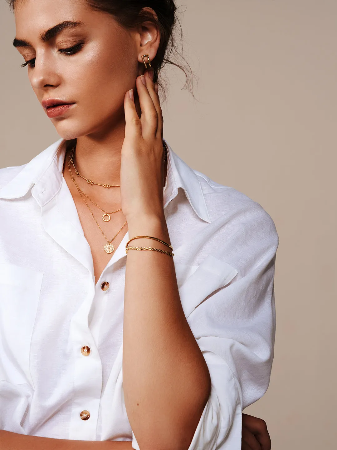Texture Disk Layered Necklaces