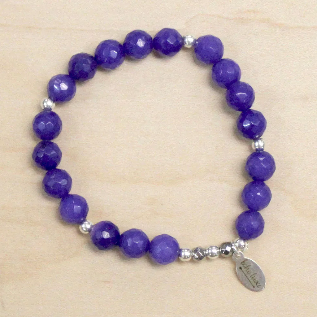 The Evelyn - Purple Jade Bracelet