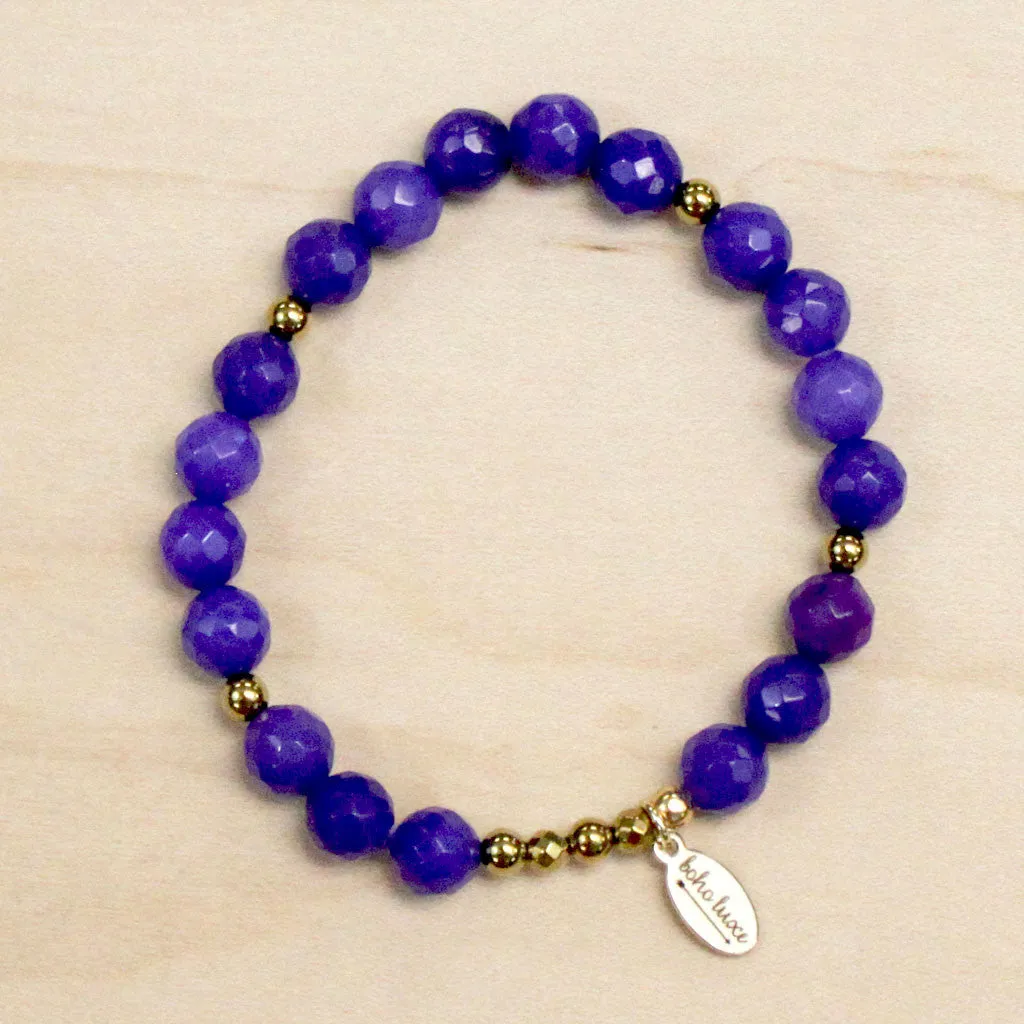 The Evelyn - Purple Jade Bracelet
